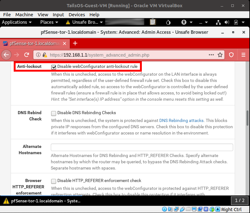 Nested Tor Gateways using pfSense