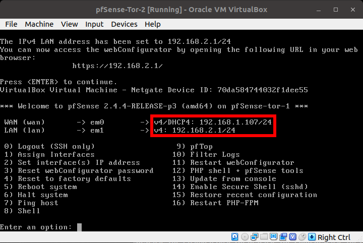 Nested Tor Gateways using pfSense