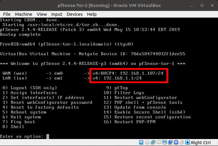 Nested Tor Gateways using pfSense