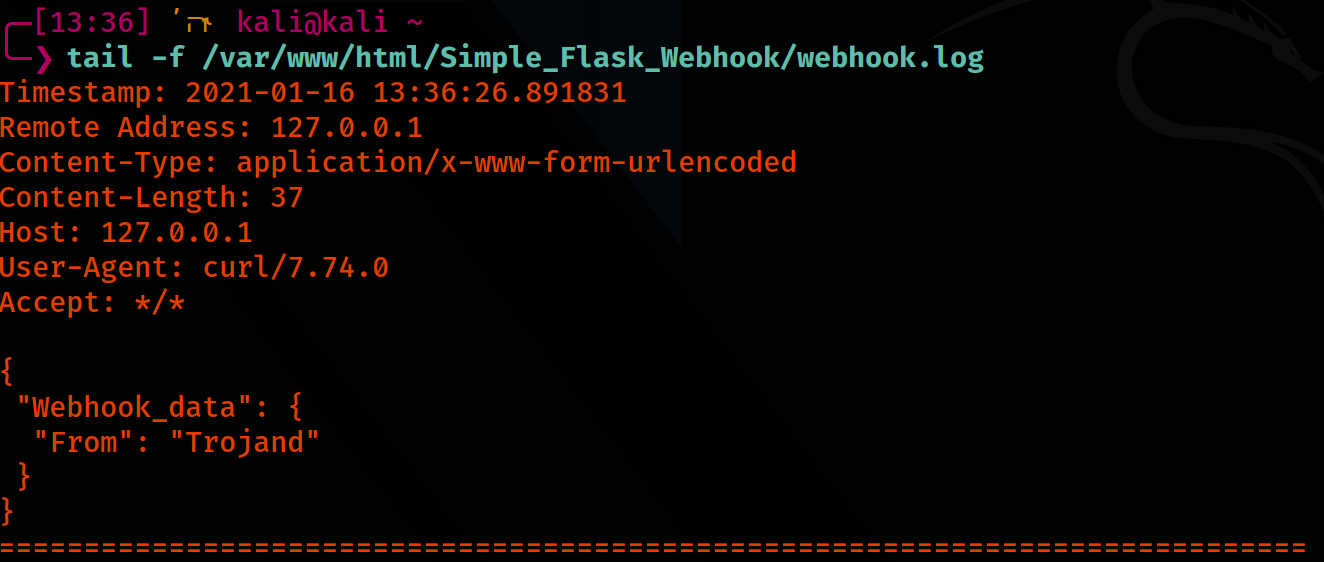 Create a simple self-hosted webhook with Flask